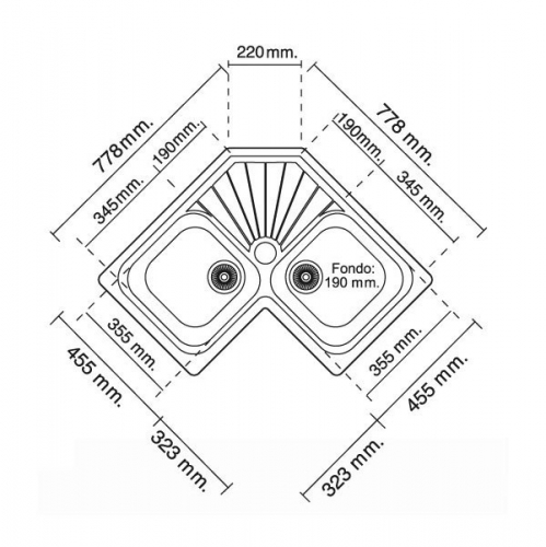 FREGADERO SINTÉTICO BASIC AGATA 102. POALGI