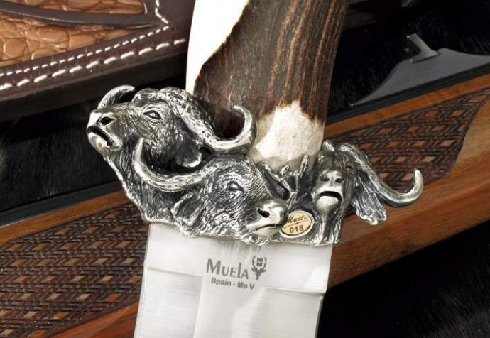 CUCHILLO DE LUJO BUFFALO BIG FIVE DE MUELA 