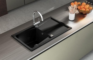 POALGI.FREGADERO SINTÉTICO SERIE KUMA 303. 1 CUBETA Y ESCURRIDOR