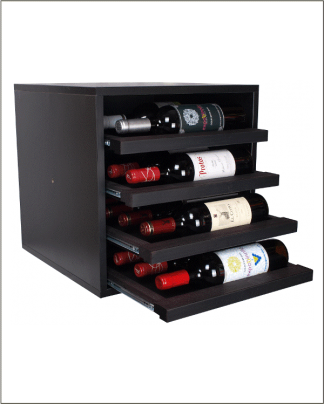 BOTELLERO SERIE MERLOT  EX 4116 4 BALDAS EXTRAIBLES PARA 16 BOTELLAS 