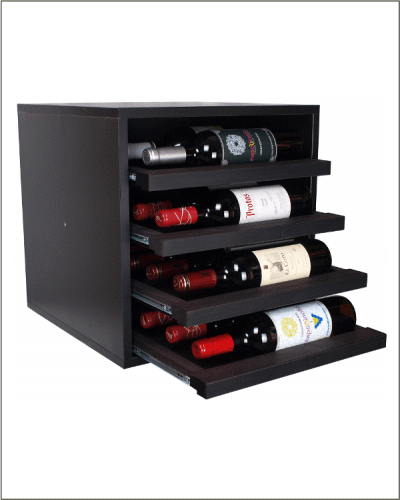 BOTELLERO SERIE MERLOT  EX4116 ,4 BALDAS EXTRAIBLES PARA 16 BOTELLAS