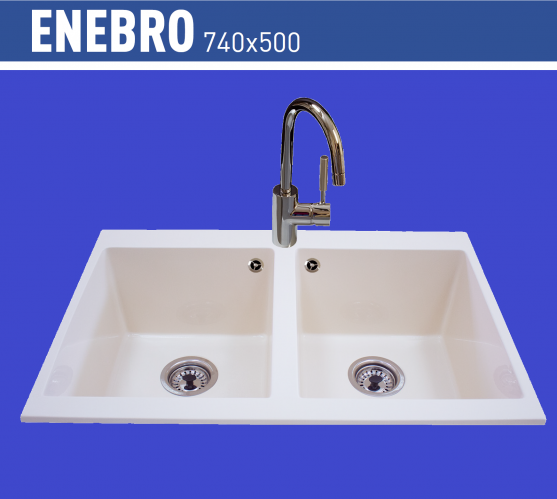 FREGADERO ACRÍLICO ENEBRO DE ENCASTRE 720X480mm URDAPLAST. 