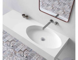 Lavabo Solid Surface cubeta ovalada California.