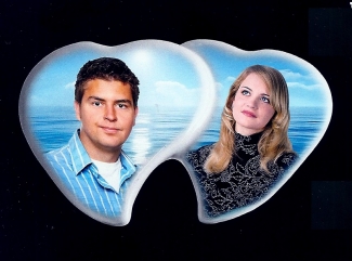 FOTO EN PORCELANA  BI-CORAZ&Oacute;N CON PIE TRASERO - ENV&Iacute;O GRATIS | NOVEDAD