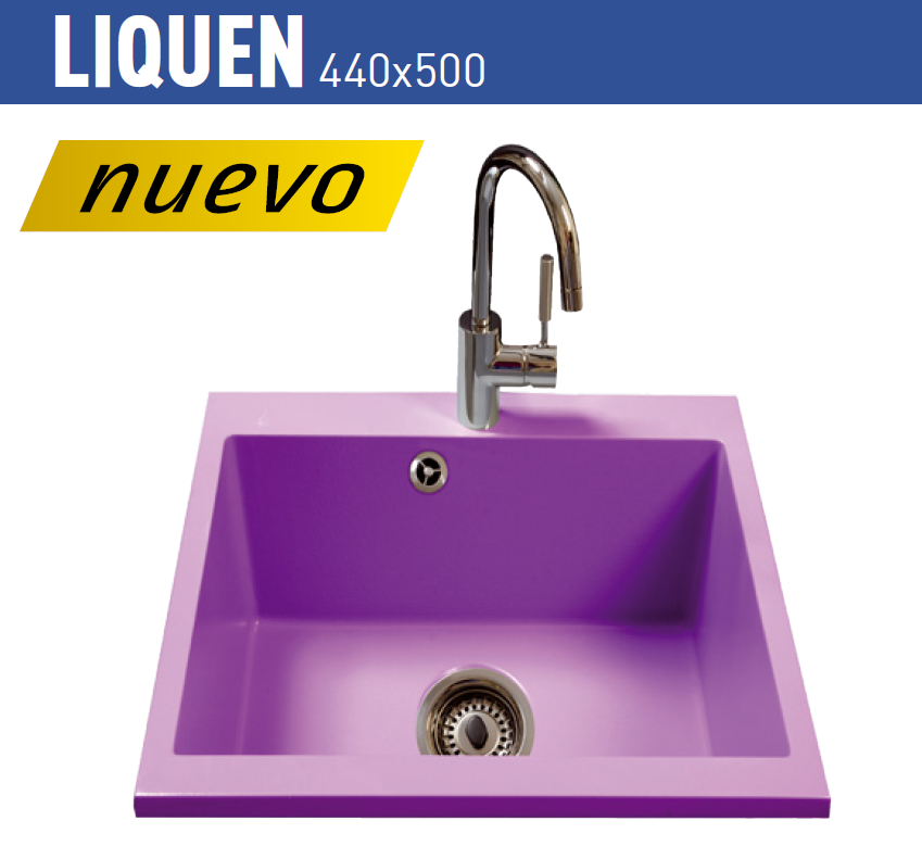 FREGADERO ACRÍLICO LIQUEN 44 MEDIDAS DE ENCASTRE 42X48CM...