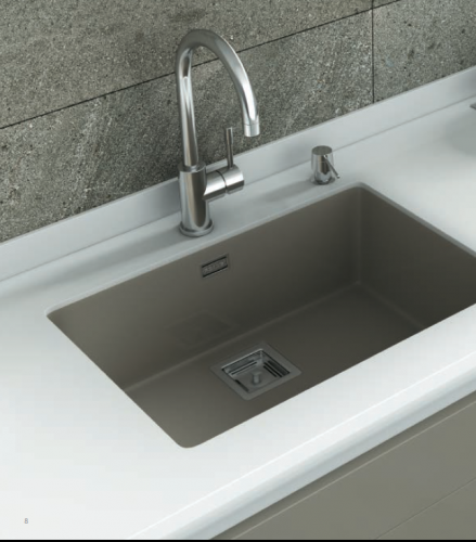 Fregader sintético 60x40cm mueble de 70cm bajo encimera y sobre encimera. Poalgi
zie 60