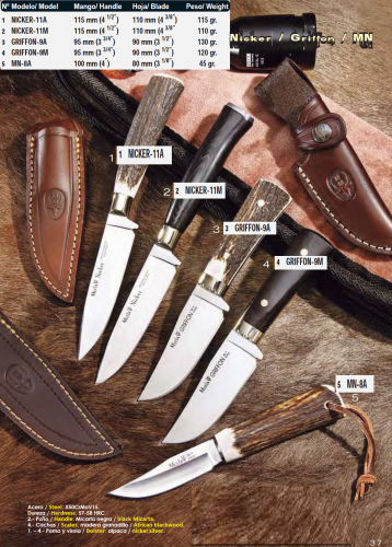  CUCHILLOS NICKER-11M,

3- CUCHILLOS GRIFFON-9A,

4- CUCHILLOS GRIFFON-9M

5- CUCHILLOS MN-8A

 