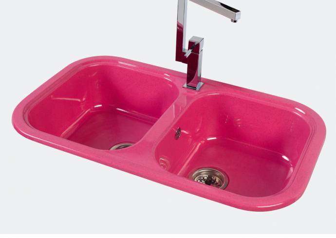 Fregadero sintético con 2 cubetas 790x465cm