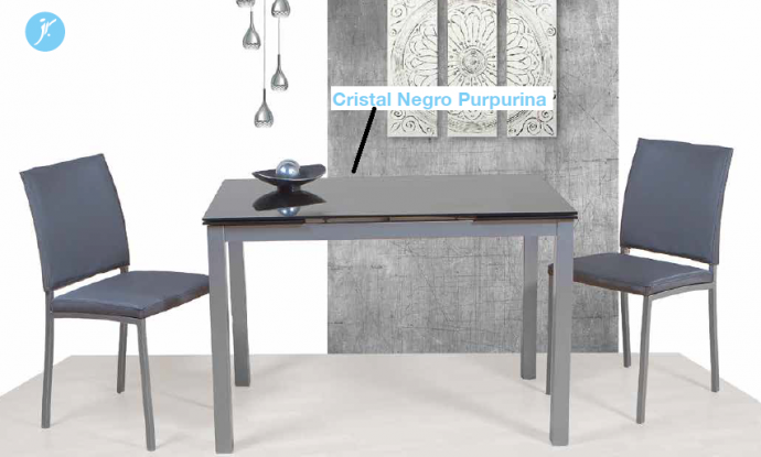 mesa de cocina extensible de cristal templado 8mm

mesa extensible 2 alas abatibles con patas metálicas

mesa de cocina negra, blanca o negro purpurina

mesa de cristal para comedor moderno o contemporáneo

mesa de cocina 100x60 cerrada 160x60 abierta