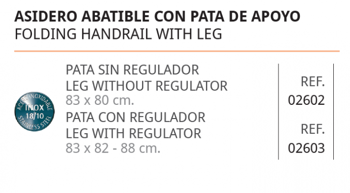 ASIDERO ABATIBLE CON PATA DE APOYO BELTRAN NUEVO 02602/02603