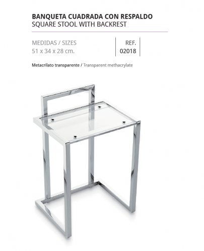 TABURETE DE ACERO INOX PARA BAÑO