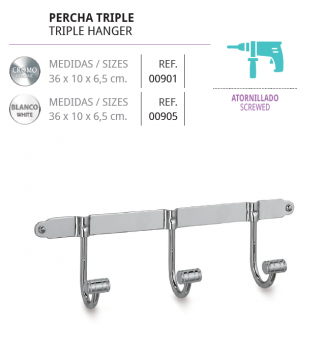 PERCHA TRIPLE DE BA&Ntilde;O  - BELTRAN 00901
