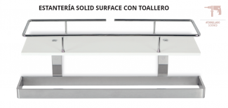 BELTRAN ESTANTERÍA SOLID SURFACE CON TOALLERO CON DEFENSA NOVEDAD