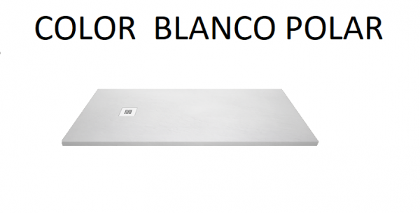 Plato de ducha POALGI - 80x100 cm - Marfil - Serie Hos's - Extraplano y  antideslizante C3 - Textura Pizarra