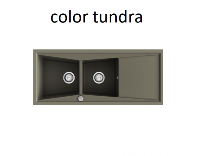 POALGI. FREGADERO SINTETICO  SERIE KUMA 306. 2 CUBETAS Y ESCURRIDOR