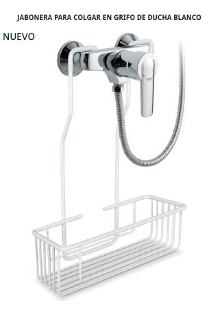  Jabonera para Colgar en Grifo de Ducha Beltr&aacute;n Blanca 03388