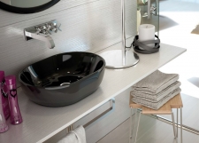 LAVABO NEGRO DE CERÁMICA  SOBRE ENCIMERA MONACO  ARTANDBATH
