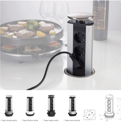 ENCHUFE DE COCINA CUCINE OGGI ESCAMOTEABLE IL 700 NUEVO.