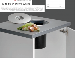 CUCINE OGGI CUBO DE BASURA ENCASTRABLE EN ENCIMERA WASTE 