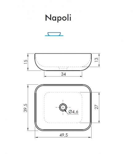 SANYCCES LAVABO SOBRE ENCIMERA NAPOLI. 