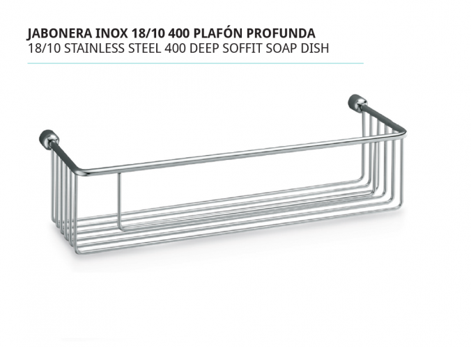 JABONERA PARA BAÑO INOX 18/10 400  - BELTRAN 03310
