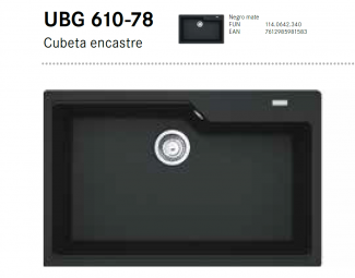  Franke Urban URG 610-78 &ndash; Fregadero de Fragranite&reg; 1 Cubeta (Novedad)
