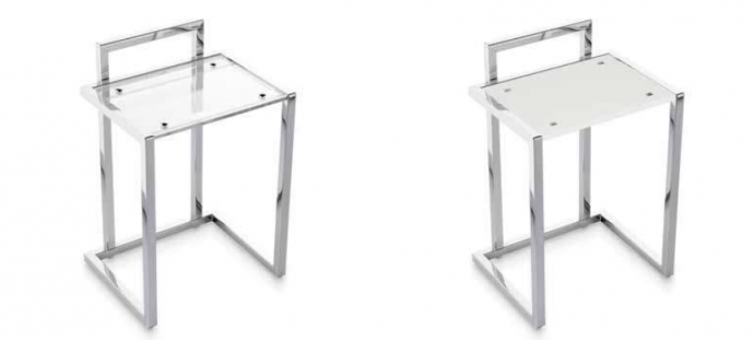 TABURETE DE ACERO INOX PARA BAÑO