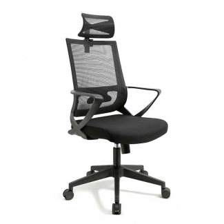 Silla de Oficina New City 75545 Negra - Hispanohogar (Respaldo Alto)