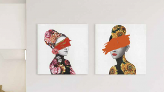 SET CON 2 CUADROS DE CHICAS HISPANOHOGAR 72445 