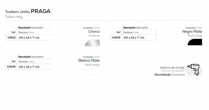  TOALLERO ANILLA MODELO PRAGA BELTRAN 