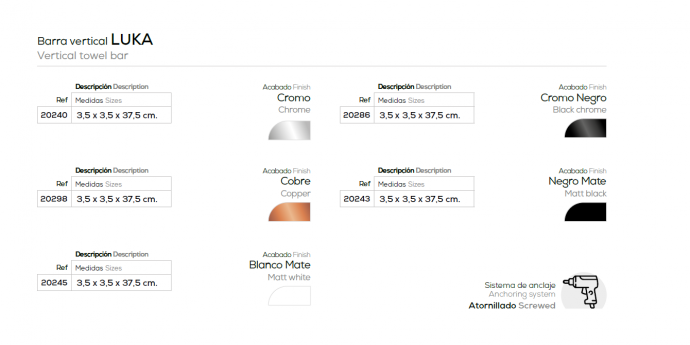 TOALLERO BARRA VERTICAL   LUKA BELTRAN 20240