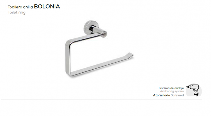 TOALLERO  ANILLA MODELO BOLONIA 10904