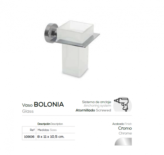  VASO  MODELO BOLONIA 10906