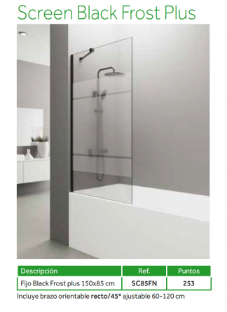 MAMPARA DE BA&Ntilde;ERA SCREEN WIHITE FROST PLUS GME SC85FB