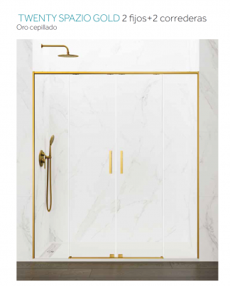 MAMPARA   2 FIJO MAS 2  CORREDERAS  TWENTY ORO SPAZIO GME