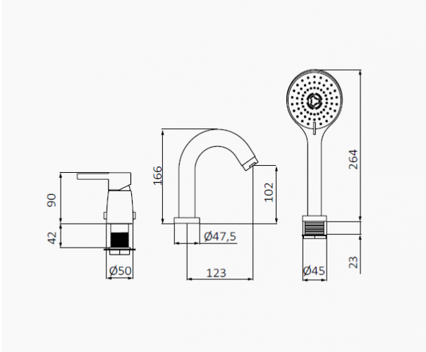 GRIFO DE BAÑO SOBRE REPISA TIME 46 232 460 GRB NOVEDAD