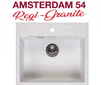 FREGADERO  MODELO AMSTERDAM 54 DE GRANITO  SOBRE ENCIMERA SOLFLESS EN STOCK