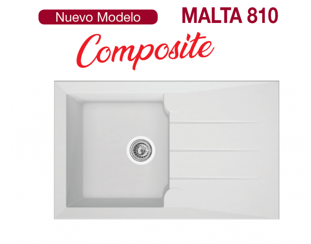 FREGADERO MODELO MALTA 810 SOBRE ENCIMERA SOLFLESS EN SCTOCK