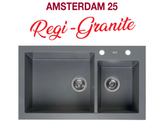 FREGADERO MODELO AMSTERDAM 25 DE GRANITO SOBRE ENCIMERA SOLFLESS EN STOCK
