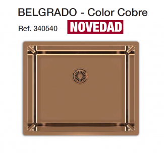 FREGADERO DE ACERO INOXIDABLE COLOR COBRE BELGRADO SOLFLESS EN STOCK
