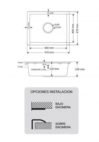 FREGADERO DE COCINA CHICAGO DE  SOLFLESS