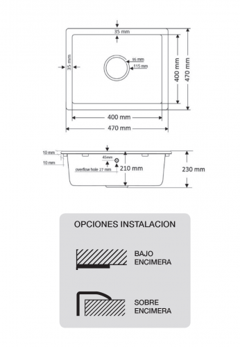 FREGADERO DE COCINA CHICAGO DE  SOLFLESS
