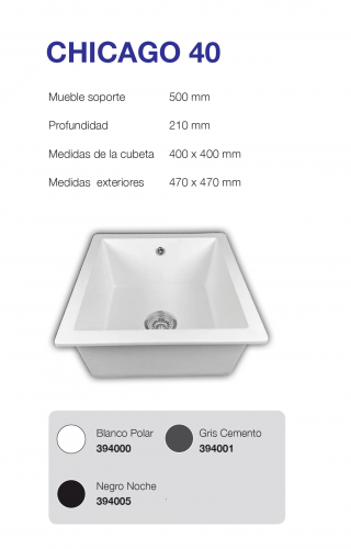 FREGADERO DE COCINA CHICAGO DE  SOLFLESS