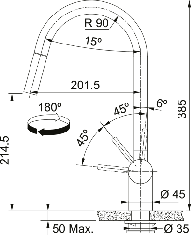 FRANKE GRIFO DE COCINA ATLAS NEO J PULL OUT HP ACERO INOX NOVEDAD 