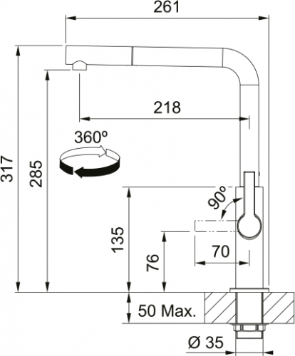 FRANKE GRIFO DE COCINA MARIS SLIM L PULL OUT  HP  NOVEDAD 115.0728.393