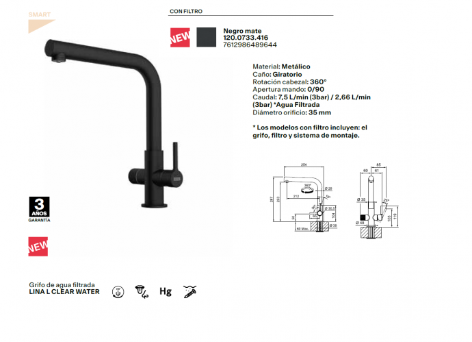 En nuestro catálogo encontrarás grifos de cocina Franke con caño giratorio, sistemas de ahorro de agua, modelos con filtro integrado, monomando y opciones en distintos acabados como negro mate, acero inoxidable o cromo. Cada grifo Franke garantiza un flujo de agua preciso, resistencia al uso diario y una instalación sencilla.

Compra online grifos Franke originales con garantía oficial, envío rápido y precios competitivos. Mejora tu cocina con una marca líder en innovación, calidad y diseño suizo.
