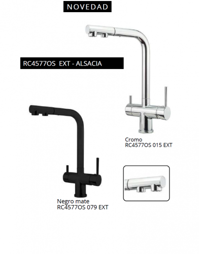 LUISINA GRIFO DE COCINA EXTRAIBLE CON DOS SALIDAS MODELO ALSACIA NOVEDAD