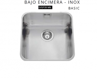 FREGADERO DE ACERO INOXIDABLE MODELO B A S I C  EVSP39 MIL LUISINA