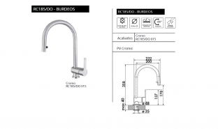 GRIFO DE  COCINA RC185/DO – BURDEOS  LUISINA  NOVEDAD