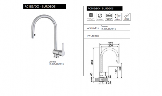GRIFO DE  COCINA RC185/DO – BURDEOS  LUISINA  NOVEDAD